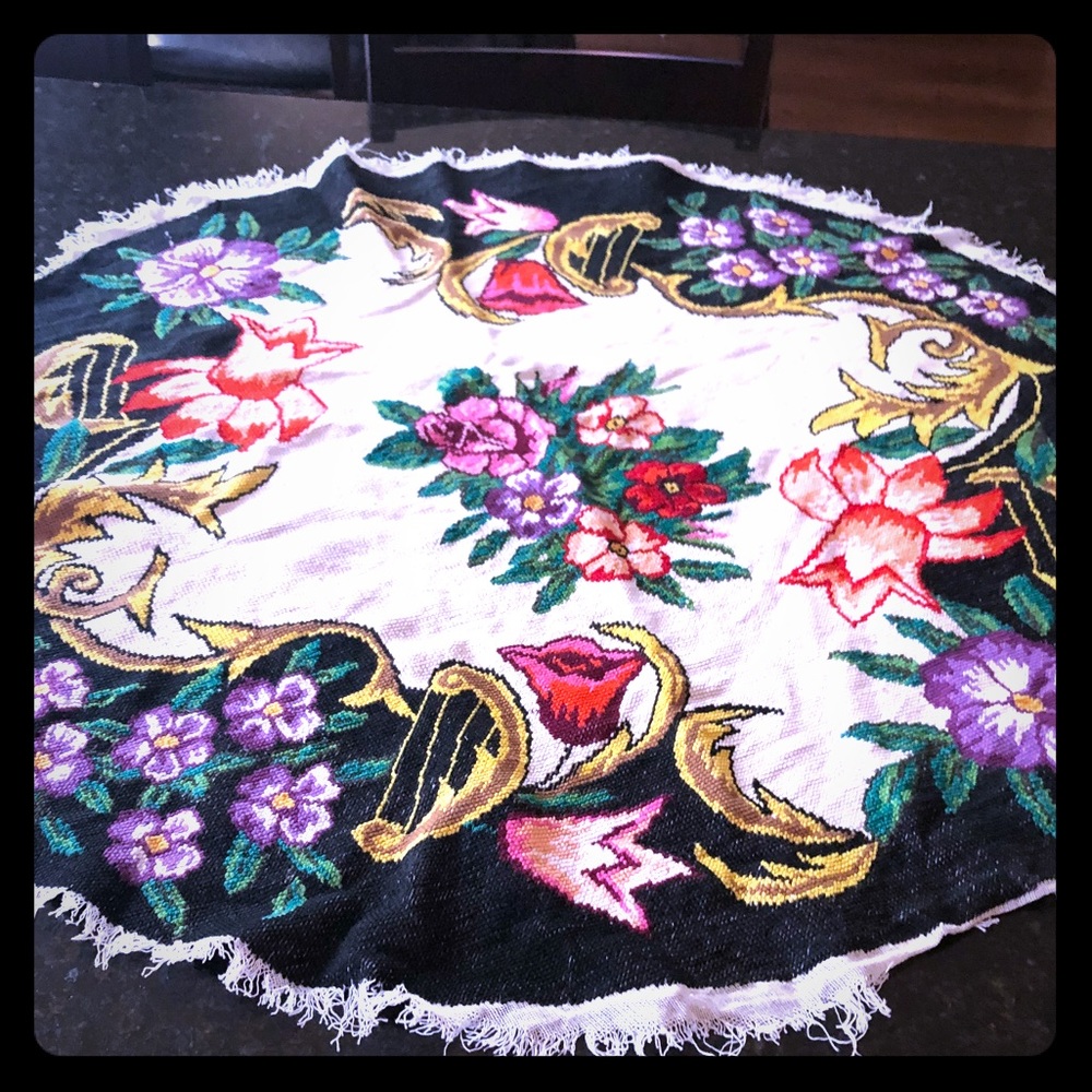 Vintage hand embroidered table cloth